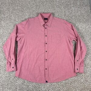 UNTUCKit Shirt Mens 2XL Pink Solid Cotton Button Up Long Sleeve Casual Pocket
